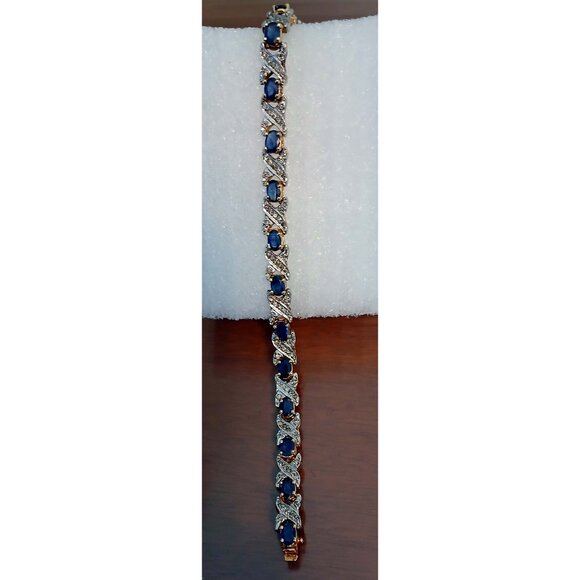 Sapphire Diamond 14k Yellow Gold Heirloom Bracelet - Picture 9 of 10